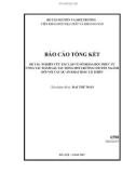 Báo cáo tổng kết đề tài: Nghiên cứu xác lập cơ sở khoa học phục vụ công tác đánh giá tác động môi trường chuyên ngành đối với các dự án khai thác lộ thiên