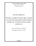 Báo cáo nghiên cứu khoa học: Nghiên cứu kiến thức, thái độ của sinh viên ngành ĐD trường ĐH YKV về chuẩn năng lực ĐD 2012