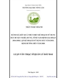 Luận văn Thạc sĩ Quản lý đất đai: Đánh giá kết quả thực hiện kế hoạch sử dụng đất huyện Nghĩa Hưng, tỉnh Nam Định giai đoạn 2016-2018, lập kế hoạch sử dụng đất năm 2019, định hướng đến năm 2020