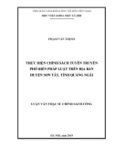 Luận văn Thạc sĩ Chính sách công: Thực hiện chính sách tuyên truyền phổ biến pháp luật trên địa bàn huyện Sơn Tây, tỉnh Quảng Ngãi