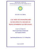 Luận văn Thạc sĩ Kinh tế: Các nhân tố ảnh hưởng đến sự hài lòng của nhà bán lẻ mạng Vinaphone tại Tiền Giang