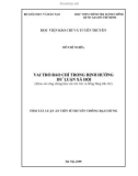 Tóm tắt luận án Tiến sĩ Truyền thông đại chúng: Vai trò báo chí trong định hướng dư luận xã hội