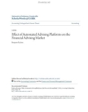 Accounting undergraduate Honors theses: Effect of automated advising platforms on the financial advising market