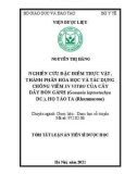 Tóm tắt Luận án Tiến sĩ Dược học: Nghiên cứu đặc điểm thực vật, thành phần hóa học và tác dụng chống viêm in vitro của cây dây đòn gánh (Gouania leptostachya DC.), họ táo ta (Rhamnaceae)