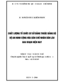 Tóm tắt Luận án Tiến sĩ: Chất lượng tổ chức cơ sở Đảng thuộc Đảng bộ Bộ an ninh Cộng hòa dân chủ nhân dân Lào giai đoạn hiện nay