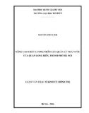 Luận văn Thạc sĩ Kinh tế chính trị: Nâng cao chất lượng nhân lực quản lý nhà nước của quận Long Biên, thành phố Hà Nội