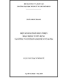 Luận văn Thạc sĩ Kinh tế: Một số giải pháp hoàn thiện hoạt động tuyển dụng tại Công ty cổ phần Logistics Vinalink