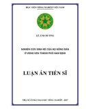 Luận án tiến sĩ Kinh tế: Nghiên cứu sinh kế của hộ nông dân ở vùng ven thành phố Nam Định