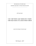 Luận văn Thạc sĩ Toán học: Các tập song xác định duy nhất cho đạo hàm của hàm phân hình