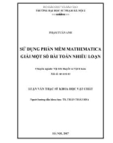 Luận văn Thạc sĩ Khoa học vật chất: Sử dụng phần mềm Mathematica giải một số bài toán nhiễu loạn