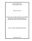 Luận văn Thạc sĩ Khoa học giáo dục: Quản lý chất lượng giáo dục ở các trường trung học cơ sở đạt chuẩn quốc gia trên địa bàn thị xã Chí Linh, Hải Dương