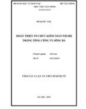 Tóm tắt luận án Tiến sĩ Kinh tế: Hoàn thiện tổ chức kiểm toán nội bộ trong Tổng công ty Sông Đà