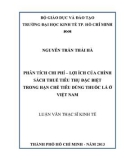 Luận văn Thạc sĩ Kinh tế: Phân tích chi phí – Lợi ích của chính sách thuế tiêu thụ đặc biệt trong hạn chế tiêu dùng thuốc lá ở Việt Nam