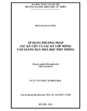 Luận văn Thạc sĩ Khoa học: Áp dụng phương pháp sắc ký cột và sắc ký lớp mỏng vào giảng dạy hoá học phổ thông