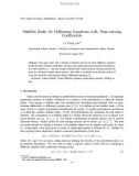 Báo cáo nghiên cứu khoa học: Stability Radii for Difference Equations with Time-varying Coefficients