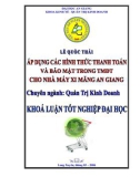 ĐỒ ÁN TỐT NGHIỆP - ÁP DỤNG CÁC HÌNH THỨC THANH TOÁN VÀ BẢO MẬT TRONG TMĐT CHO NHÀ MÁY XI MĂNG AN GIANG