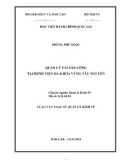 Luận văn Thạc sĩ Quản lý kinh tế: Quản lý tài sản công tại Bệnh viện đa khoa vùng Tây Nguyên
