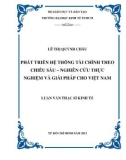 Luận văn Thạc sĩ Kinh tế: Phát triển hệ thống tài chính theo chiều sâu - Nghiên cứu thực nghiệm và giải pháp cho Việt Nam