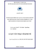 Luận văn Thạc sĩ Kinh tế: Tín dụng bất động sản tại các ngân hàng thương mại trên địa bàn TP.HCM – kinh nghiệm từ cuộc khủng hoảng tín dụng bất động sản ở Mỹ