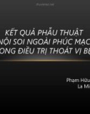 Bài thuyết trình Kết quả phẫu thuật nội soi ngoài phúc mạc trong điều trị thoát vị bẹn