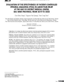 Đánh giá hiệu quả giảm đau trong chuyển dạ đẻ của phương pháp gây tê ngoài màng cứng do sản phụ tự điều khiển (PCEA) tại Trung tâm Y tế huyện Quế Võ, Bắc Ninh, năm 2019-2020