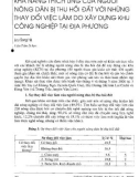 Báo cáo Khả năng thích ứng của người nông dân bị thu hồi đất với những thay đổi việc làm do xây dựng khu công nghiệp tại địa phương