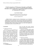 Báo cáo nghiên cứu khoa học: A brief comparison of Vietnamese intonation and English intonation and its implications for teaching English intonation to Vietnamese EFL learners