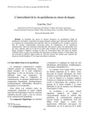 Báo cáo nghiên cứu khoa học: L'interculturel de la vie quotidienne en classe de langue