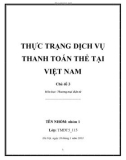 Tiểu luận: Thực trạng dịch vụ thanh toán thẻ tại Việt Nam