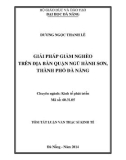 Tóm tắt luận văn Thạc sĩ Kinh tế: Giải pháp giảm nghèo trên địa bàn quận Ngũ Hành Sơn, thành phố Đà Nẵng