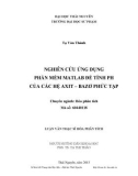 Luận văn Thạc sĩ Hóa phân tích: Nghiên cứu ứng dụng phần mềm MATLAB để tính pH của các hệ axit- bazơ phức tạp