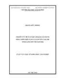 Luận văn Thạc sĩ Khoa học lâm nghiệp: Nghiên cứu đề xuất quy hoạch xây dựng Nông thôn mới xã Gia Cát huyện Cao Lộc tỉnh Lạng Sơn tới năm 2020