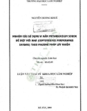 Luận văn Thạc sĩ Khoa học lâm nghiệp: Nghiên cứu sử dụng vi nấm Metarrhiziun Sorok để diệt mối nhà (Coptotermes formosanus shiraki) theo phương pháp lây nhiễm