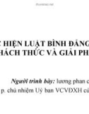 Bài thuyết trình Thực hiện Luật Bình đẳng giới thách thức và giải pháp