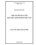 Tóm tắt Luận văn Thạc sĩ Luật học: Chế tài liên quan tới hạn chế cạnh tranh ở Việt Nam