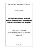 Tóm tắt Luận án Tiến sĩ: Vấn đề phát huy nguồn lực thanh niên trong quá trình công nghiệp hóa, hiện đại hóa ở Cộng hòa dân chủ nhân dân Lào hiện nay