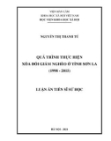 Luận án Tiến sĩ Sử học: Quá trình thực hiện xóa đói giảm nghèo ở tỉnh Sơn La (1998-2015)