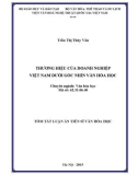 Tóm tắt Luận án Tiến sĩ Văn hóa học: Thương hiệu của doanh nghiệp Việt Nam dưới góc nhìn văn hóa học