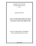 Tóm tắt Luận văn Thạc sĩ Kinh tế: Quản lý kênh phân phối sản phẩm tại Công ty sơn Tổng hợp Hà Nội