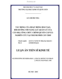 Luận án tiến sĩ Kinh tế: Tác động của hoạt động đào tạo, bồi dưỡng tới năng lực quản lý của cán bộ, công chức chính quyền cấp xã: nghiên cứu tại Thành phố Cần Thơ