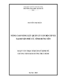 Luận văn Thạc sĩ Kinh tế chính trị: Nâng cao năng lực quản lý cán bộ cấp xã tại huyện Phù Cừ, tỉnh Hưng Yên