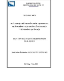 Luận văn Thạc sĩ Quản trị kinh doanh: Hoàn thiện kênh phân phối tại Viettel Quảng Bình – Tập đoàn công nghiệp viễn thông Quân Đội