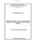 Luận văn Thạc sĩ Kinh tế: Minh bạch thông tin các doanh nghiệp niêm yết tại Sở giao dịch chứng khoán TP.HCM