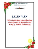 LUẬN VĂN: Một số giải pháp góp phần nầng cao hiệu quả sử dụng vốn của Công ty TNHH Anh Hoàng