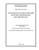 Luận văn Thạc sĩ Kinh tế chính trị: Chuyển dịch cơ cấu kinh tế nông thôn ở huyện Phúc Thọ theo hướng phát triển bền vững