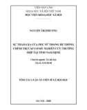 Tóm tắt Luận văn tiến sĩ Xã hội học: Sự tham gia của phụ nữ trong hệ thống chính trị cấp cơ sở: nghiên cứu trường hợp tại tỉnh Nam Định