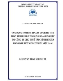 Luận văn Thạc sĩ Kinh tế: Ứng dụng mô hình binary logistic vào phân tích rủi ro tín dụng doanh nghiệp tại Công ty cho thuê tài chính II Ngân hàng Đầu tư và Phát triển Việt Nam