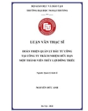 Luận văn Thạc sĩ Quản lý kinh tế: Hoàn thiện quản lý đầu tư công tại Công ty Trách nhiệm hữu hạn Một thành viên Thủy lợi Đông Triều