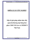 Luận văn Một số giải pháp nhằm thúc đẩy quan hệ thương mại hàng hoá giữa CHDCND Lào và CHXHCN Việt Nam 