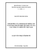 Luận văn Thạc sĩ Kinh tế: Ảnh hưởng của minh bạch thông tin và kỳ hạn nợ lên hiệu quả đầu tư của các công ty niêm yết Việt Nam